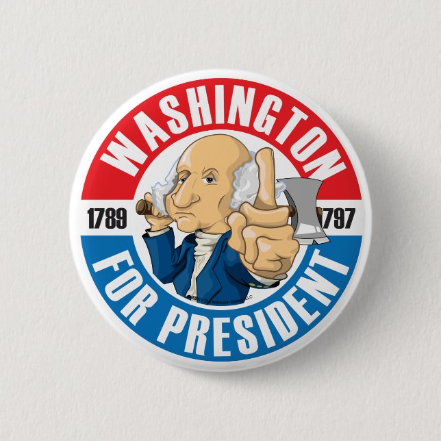 U.S. Presidents Campaign Button: #1 Washington Pinback Button (Front)
