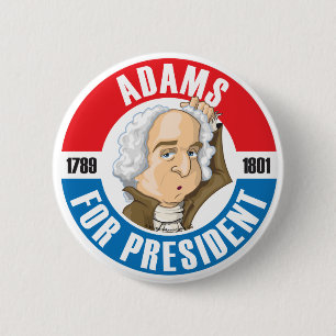 U.S. Presidents Campaign Button: #2 John Adams Pinback Button