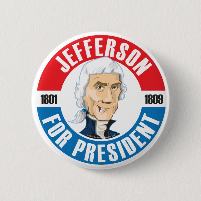 U.S. Presidents Campaign Button: #3 Jefferson Button (Front)