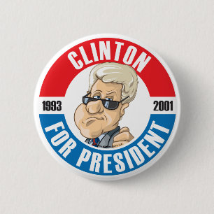 U.S. Presidents Campaign Button: #42 Bill Clinton Pinback Button