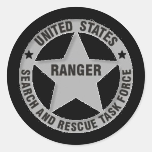 US Ranger Search and Rescue Task Force Classic Round Sticker