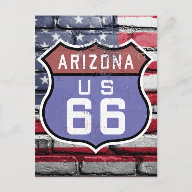 U.S. ROUTE 66 Arizona sign Postcard (Front)
