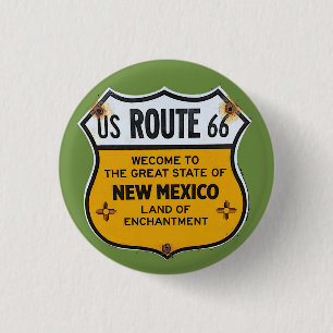 U.S. Route 66 New Mexico Travel Pinback Button