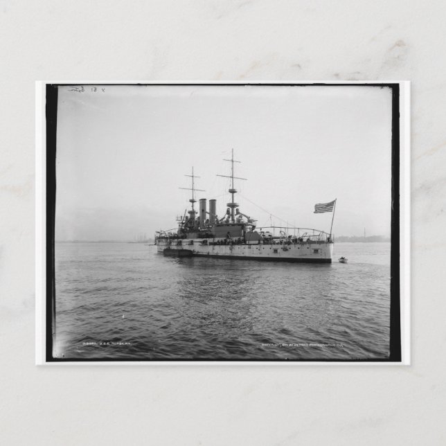 U.S.S. Alabama Battleship c1902 Vintage Postcard (Front)