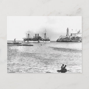 U.S.S. Maine Entering Havana Harbor Postcard
