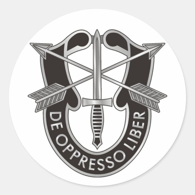 U.S. Special Forces Crest Classic Round Sticker (Front)