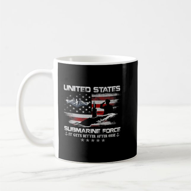 U.S Submarine Force Veteran It gets Better Flag Vi Coffee Mug (Left)