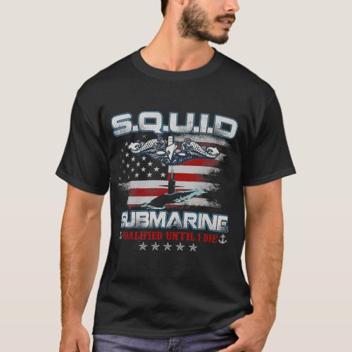 US Submarine Service Veteran Submariner USA Flag T_Shirt