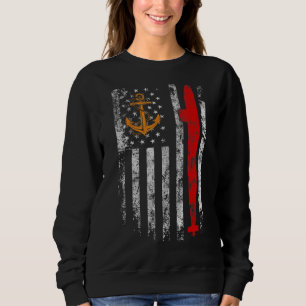 U S Submarine Silent Service Veteran American Flag Sweatshirt