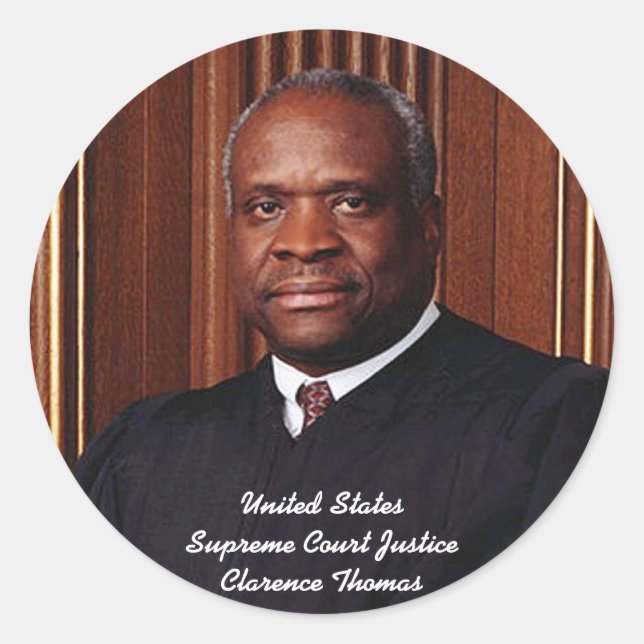 U.S. Supreme Court Justice Clarence Thomas Classic Round Sticker (Front)