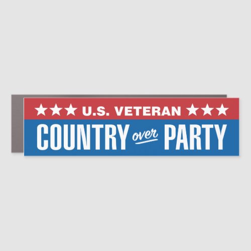 US Veteran  Country Over Party Car Magnet