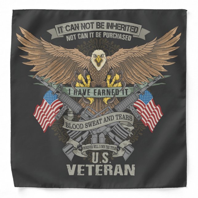 U.S. Veteran Quote Bandana (Front)