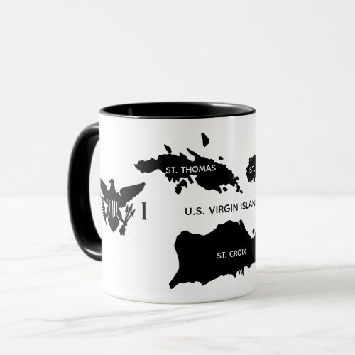 US Virgin Islands  Black  White Mug