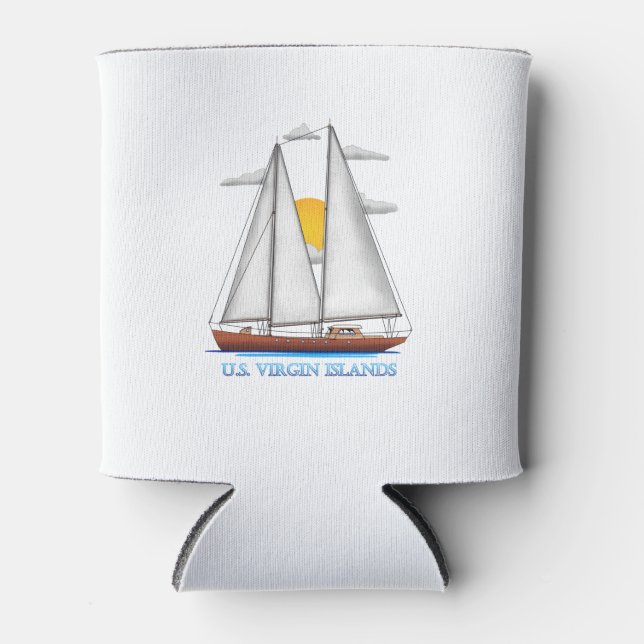 U.S. Virgin Islands Coastal Nautical Sailing Sailo Can Cooler (Front)