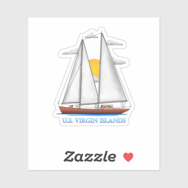 U.S. Virgin Islands Coastal Nautical Sailing Sailo Sticker (Sheet)