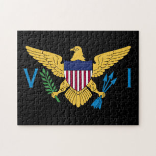 U.S. Virgin Islands Flag - Black Background Jigsaw Puzzle