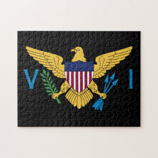 U.S. Virgin Islands Flag - Black Background Jigsaw Puzzle