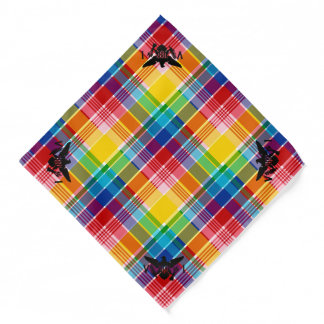 U.S. Virgin Islands Flag (Black) Madras Pattern  Bandana