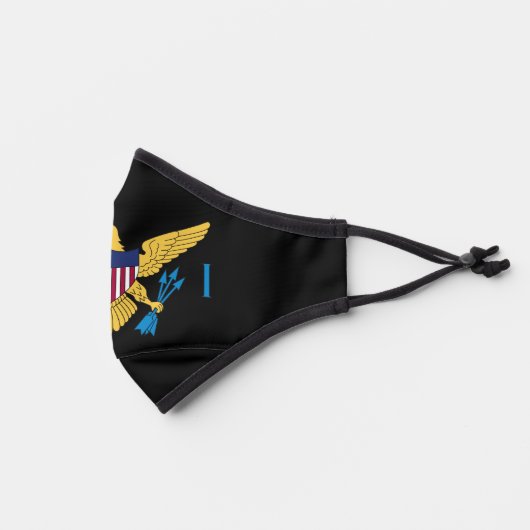 U.S. Virgin Islands Flag, Black Premium Face Mask (Left)