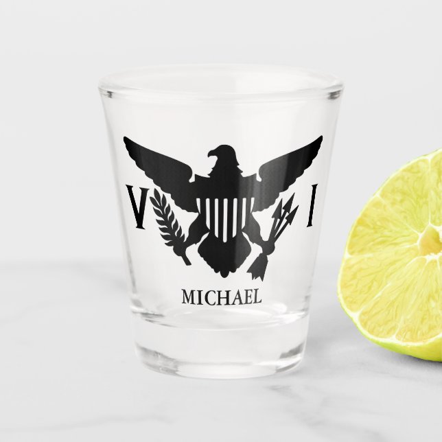 U.S. Virgin Islands Flag | Black Shot Glass (Front)