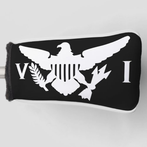 US Virgin Islands Flag Black  White Golf Head Cover