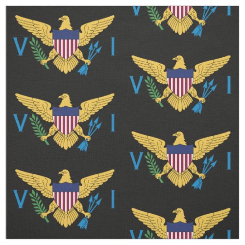 US Virgin Islands Flag Large Black Fabric