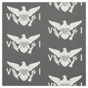 U.S. Virgin Islands Flag (Large) Gray & White Fabric