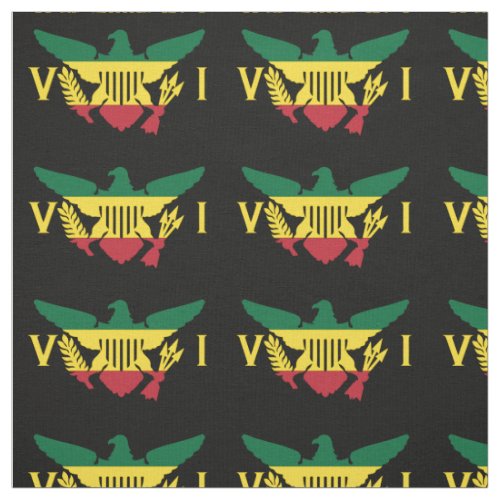 US Virgin Islands Flag Rasta Green Yellow Red Fabric