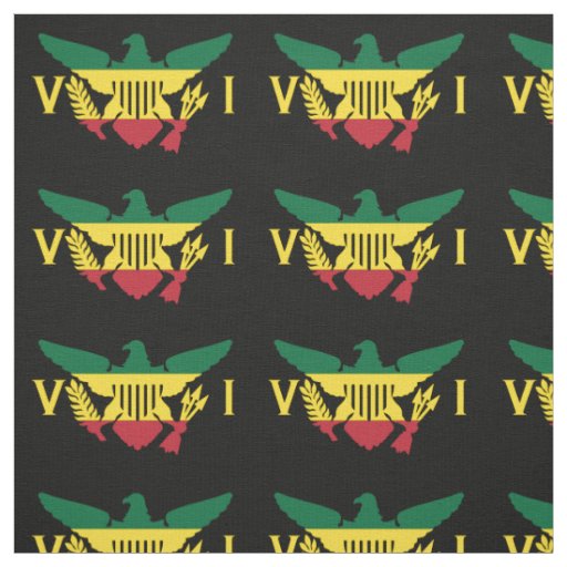 U.S. Virgin Islands Flag, Rasta, Green Yellow Red Fabric