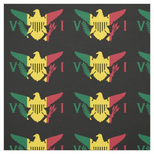U.S. Virgin Islands Flag, Rasta, Green Yellow Red Fabric