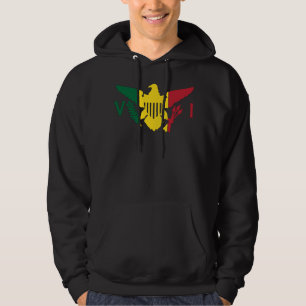U.S. Virgin Islands Flag Rasta, Red Yellow Green Hoodie