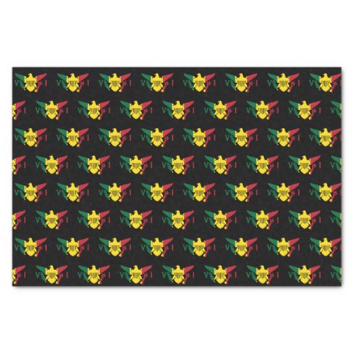 US Virgin Islands Flag  Red Yellow Green Black Tissue Paper