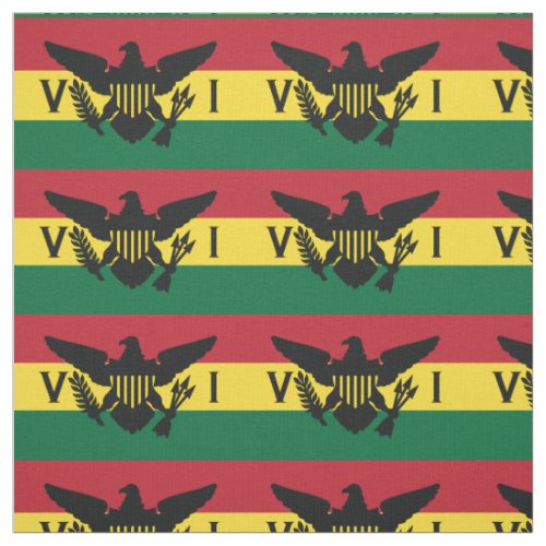 US Virgin Islands Flag  Red Yellow Green Fabric