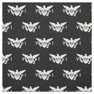 U.S. Virgin Islands Flag (Small) Black & White Fabric