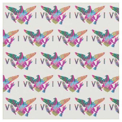 U.S. Virgin Islands Flag (Small) Tropical Leaves Fabric