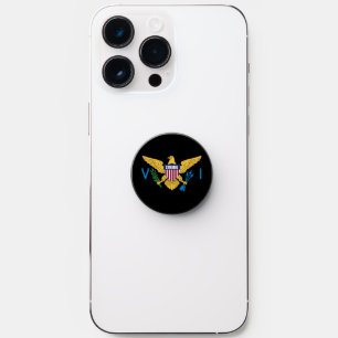 U.S. Virgin Islands Flag VI STRONG, Black PopSocket