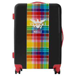 U.S. Virgin Islands Flag (White), Madras Luggage