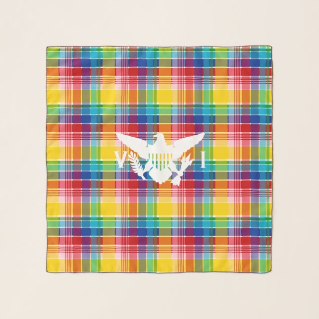 U.S. Virgin Islands Flag (White), Madras Scarf (Front)
