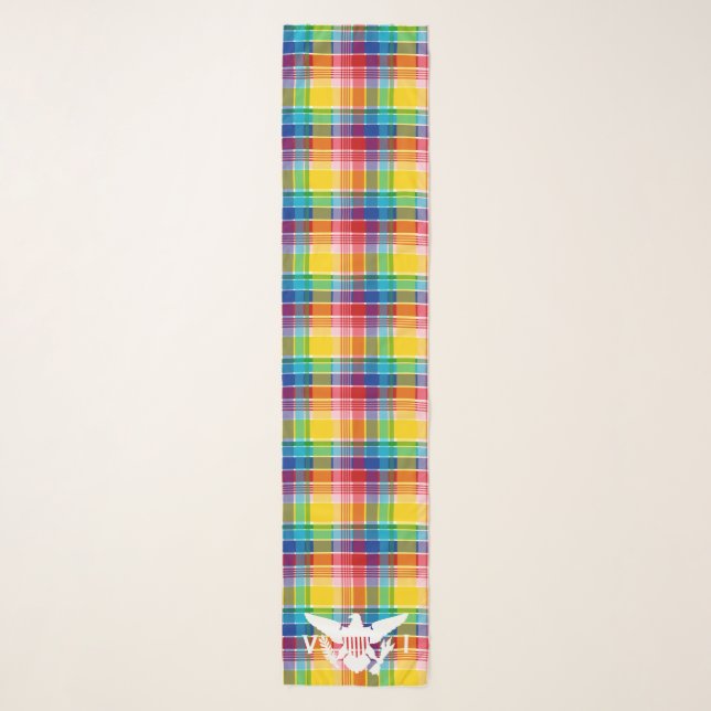 U.S. Virgin Islands Flag (White), Madras Scarf (Front)