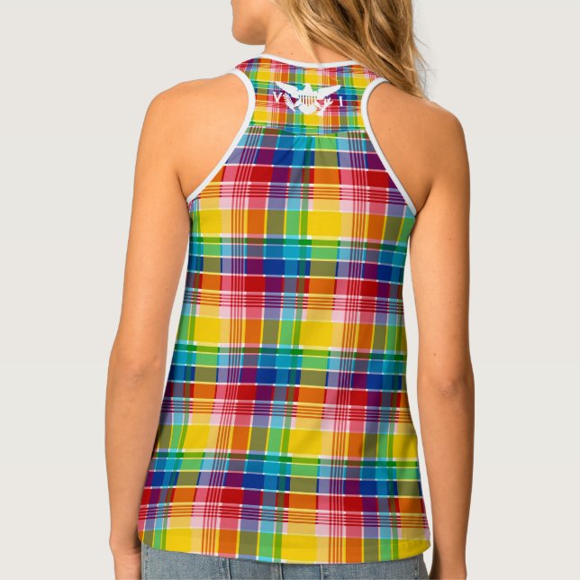 U.S. Virgin Islands Flag (White), Madras Tank Top (Back)