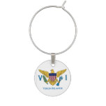 U.S. Virgin Islands Flag Wine Charm Travel Charm