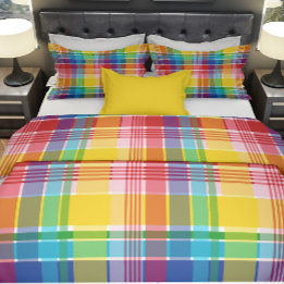 U.S. Virgin Islands Madras Pattern Duvet Cover
