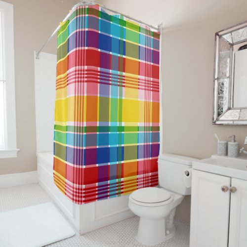 US Virgin Islands Madras Shower Curtain