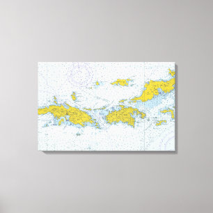 U.S. Virgin Islands nautical chart map Canvas Print