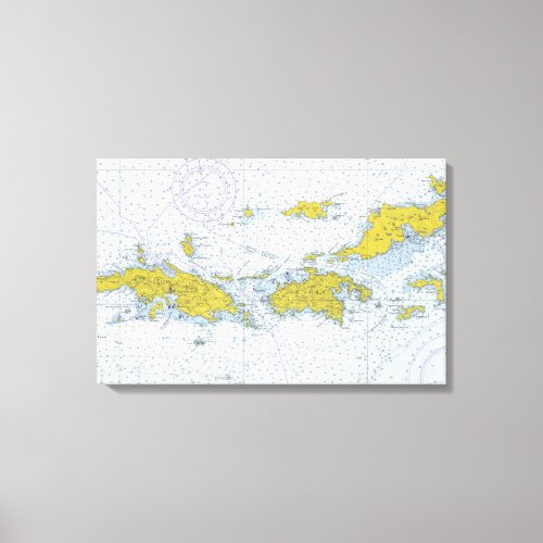 US Virgin Islands nautical chart map Canvas Print