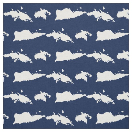 U.S. Virgin Islands - Navy & White Fabric