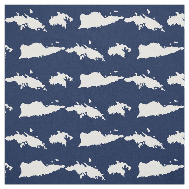 U.S. Virgin Islands - Navy & White Fabric (Swatch)