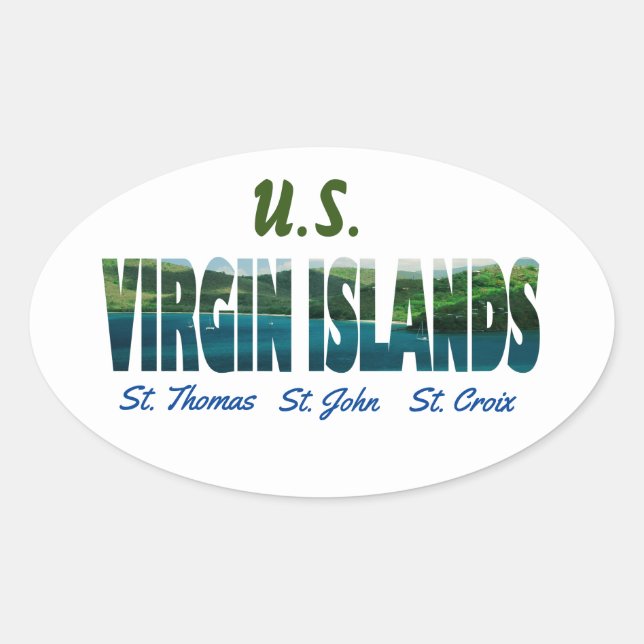 U.S. Virgin Islands Oval Sticker (Front)