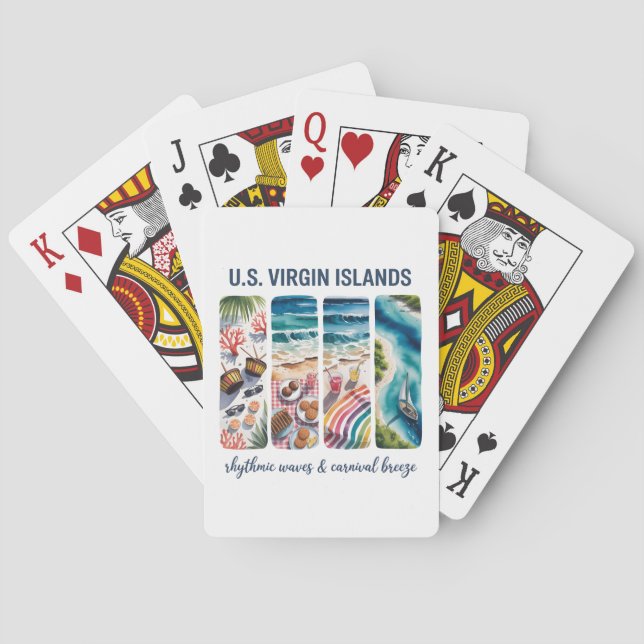 U.S. Virgin Islands – Rhythmic Waves & Carnival Poker Cards (Back)