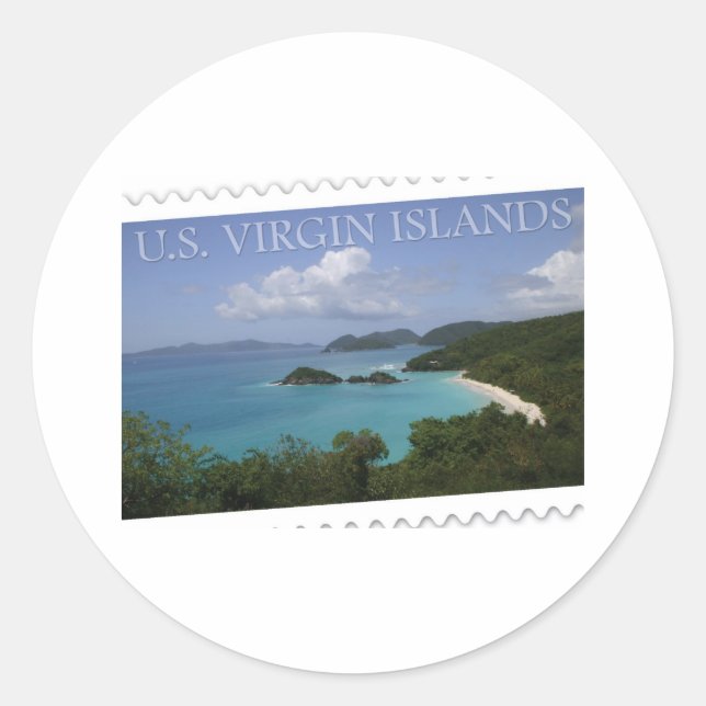 U.S. Virgin Islands - St. John's Trunk Bay Classic Round Sticker (Front)